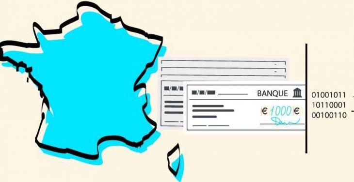 graphic of France and bank cheques