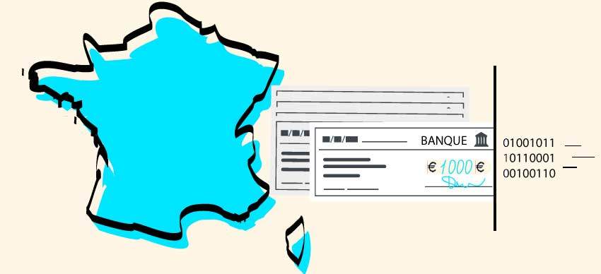 graphic of France and bank cheques