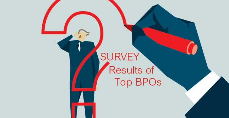 graphic of hand drawing a red question mark with words: Survey: Results of Top BPOs