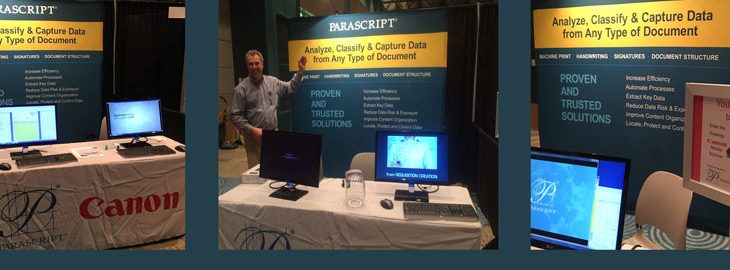 three images of the parascript convention booth