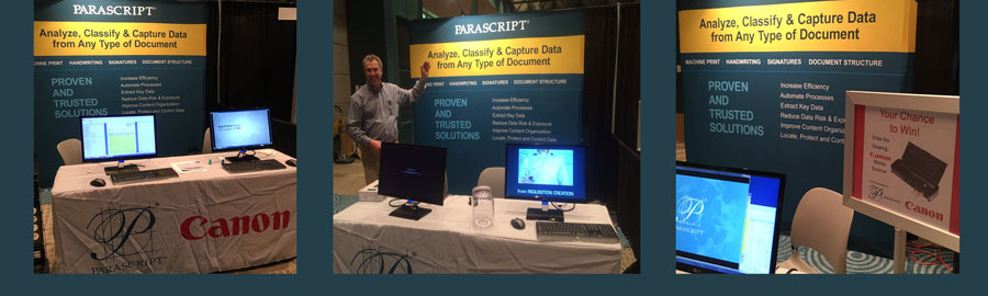 three images of the parascript convention booth