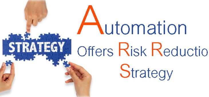 hands putting together a strategy puzzle with text that reads Automation Offers Risk Reduction Strategy