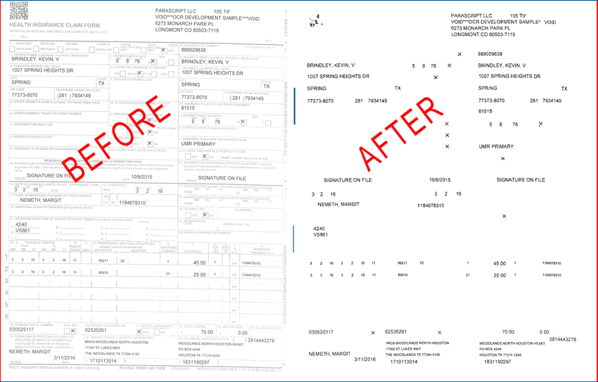 Claims - Before and After Parascript-ing