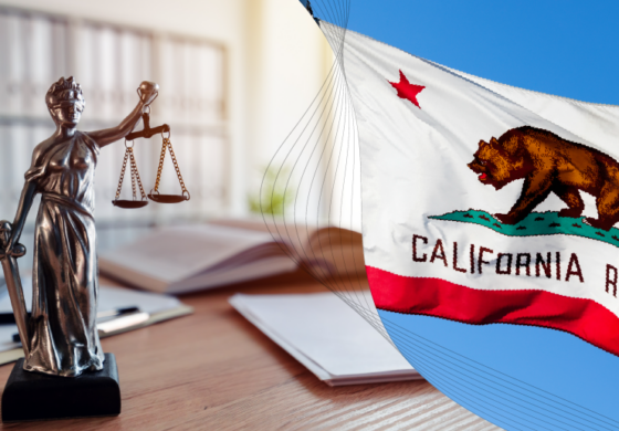 Justice and California Flag