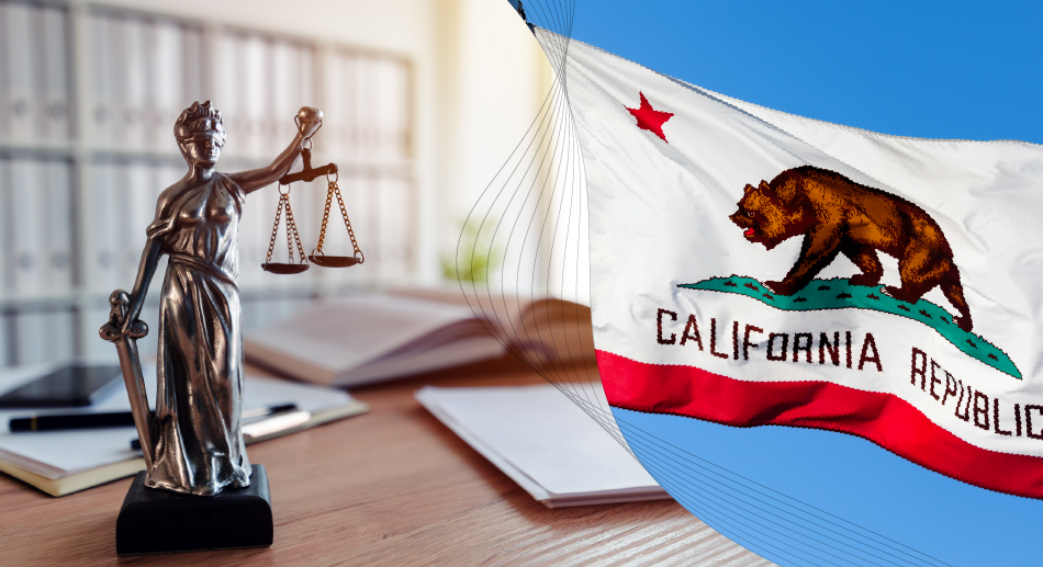 Justice and California Flag