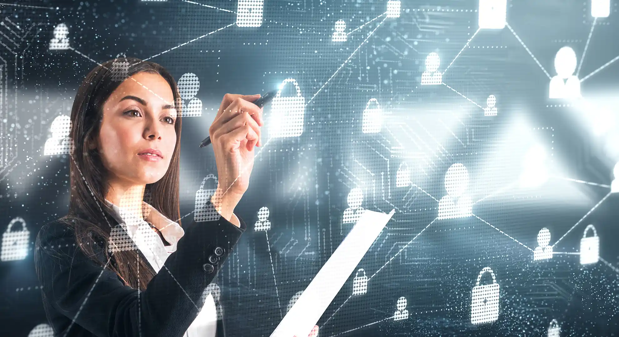 Person signing a digital tablet